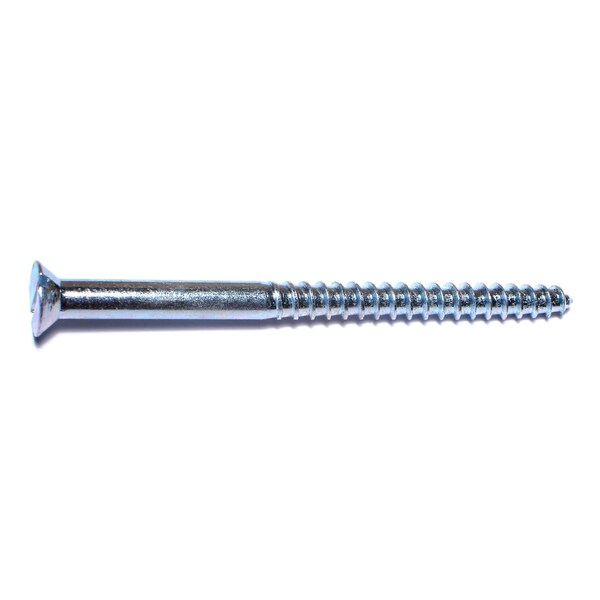 Midwest Fastener Wood Screw, #14, 3-1/2 in, Zinc Plated Steel Flat Head Slotted Drive, 15 PK 63107 - main